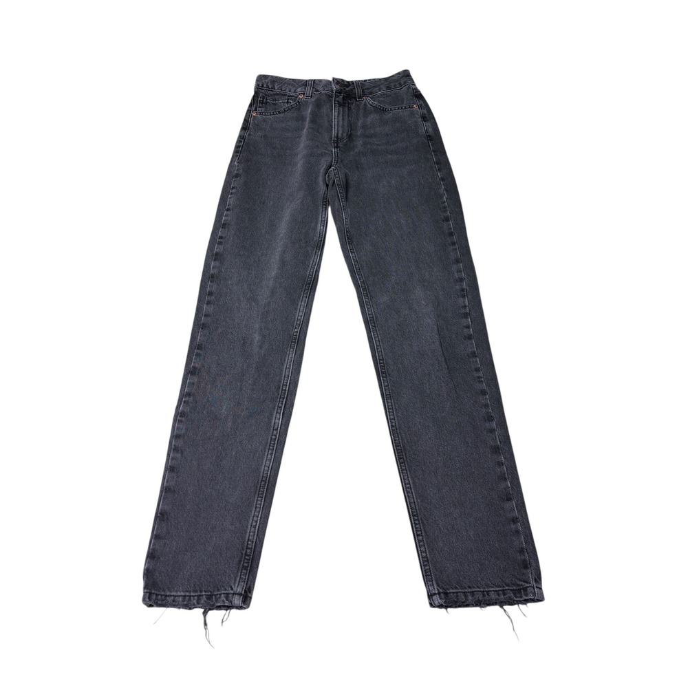 BDG Urban Outfitters Mom Jeans Faded Black High Rise W25 L32 Raw Hem